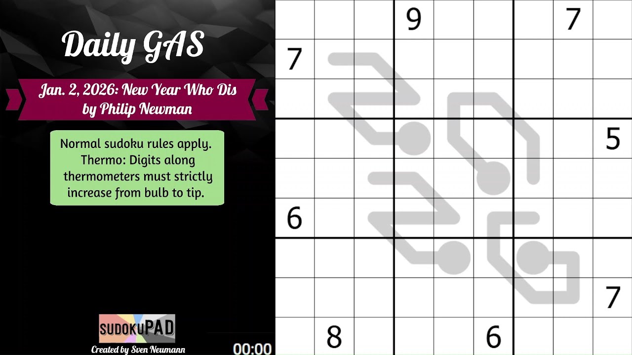 Daily Sudoku - 2 January 2026