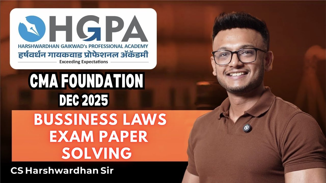 CMA Foundation Exam Dec 2025 | Law Paper Solving & Answer Discussion | HGPA Classes |
