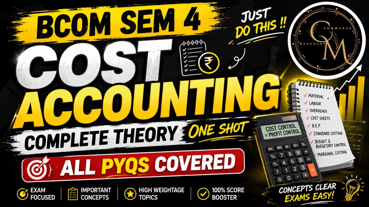 🔥 COST ACCOUNTING ONE SHOT | COMPLETE THEORY🔥BCOM SEM 4