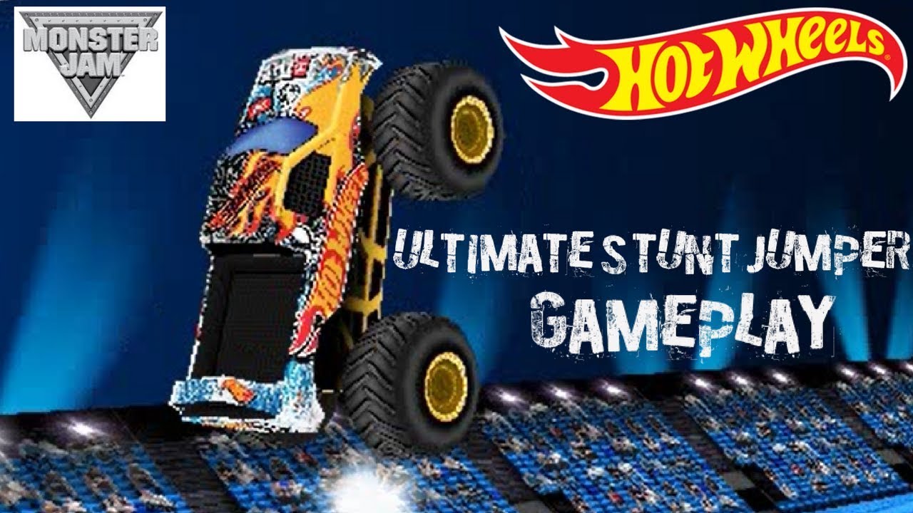 HOT WHEELS-MONSTER JAM-ULTIMATE STUNT JUMPER-TRACK BUILDER-GAMEPLAY