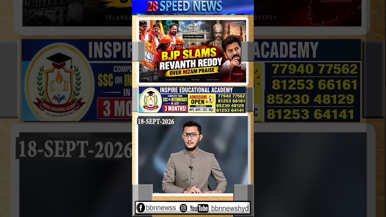 BJP slams Revanth reddy over Nizam Praise