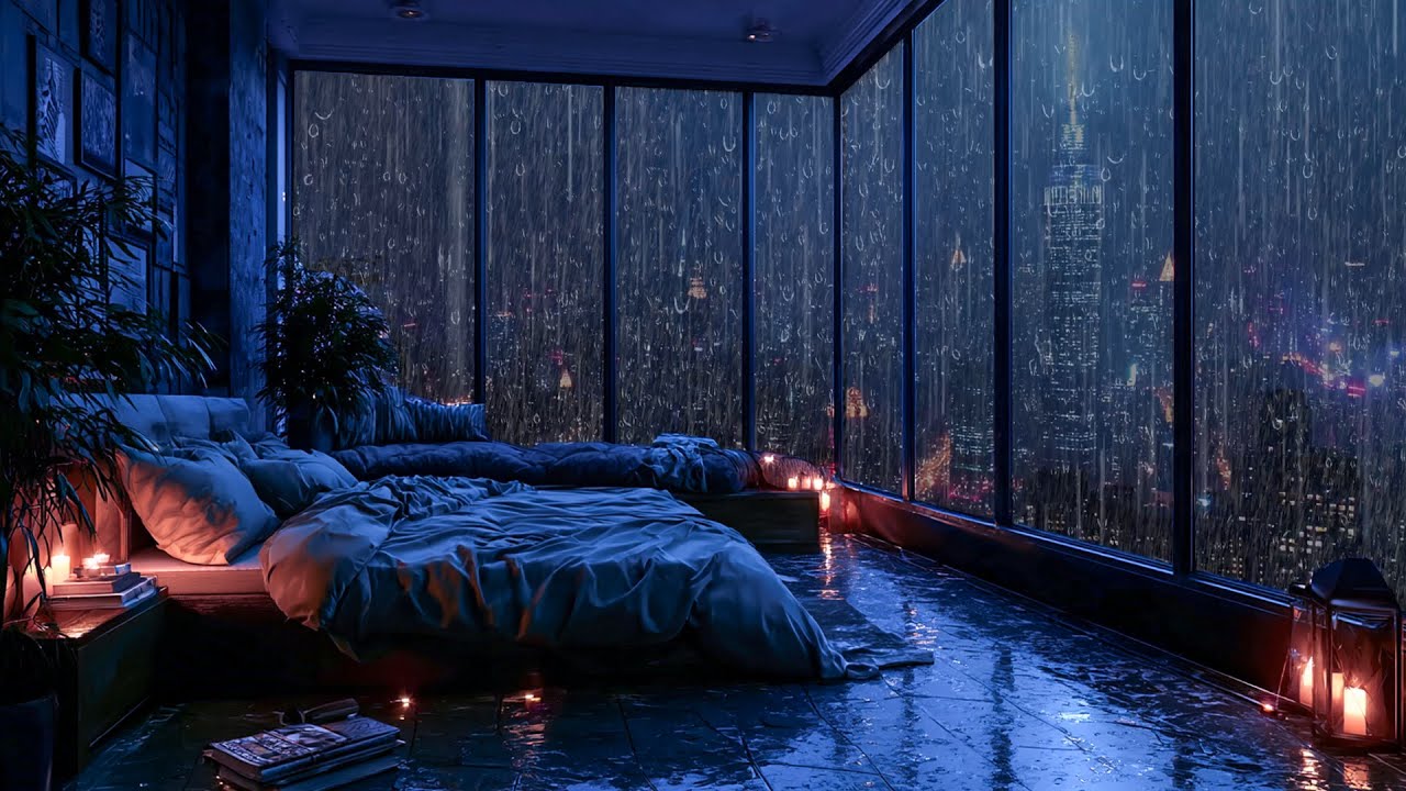 Som suave de chuva para dormir no quarto | Sono e relaxamento, medita&ccedil;&atilde;o, ASMR