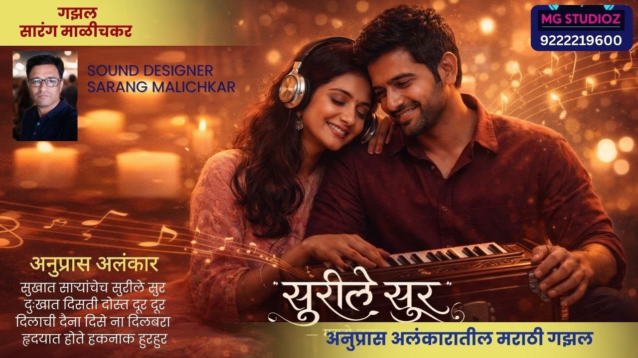 Surile Sur | Marathi Gazal In Anupras Alankar | Sarang Malichkar | MG Studioz