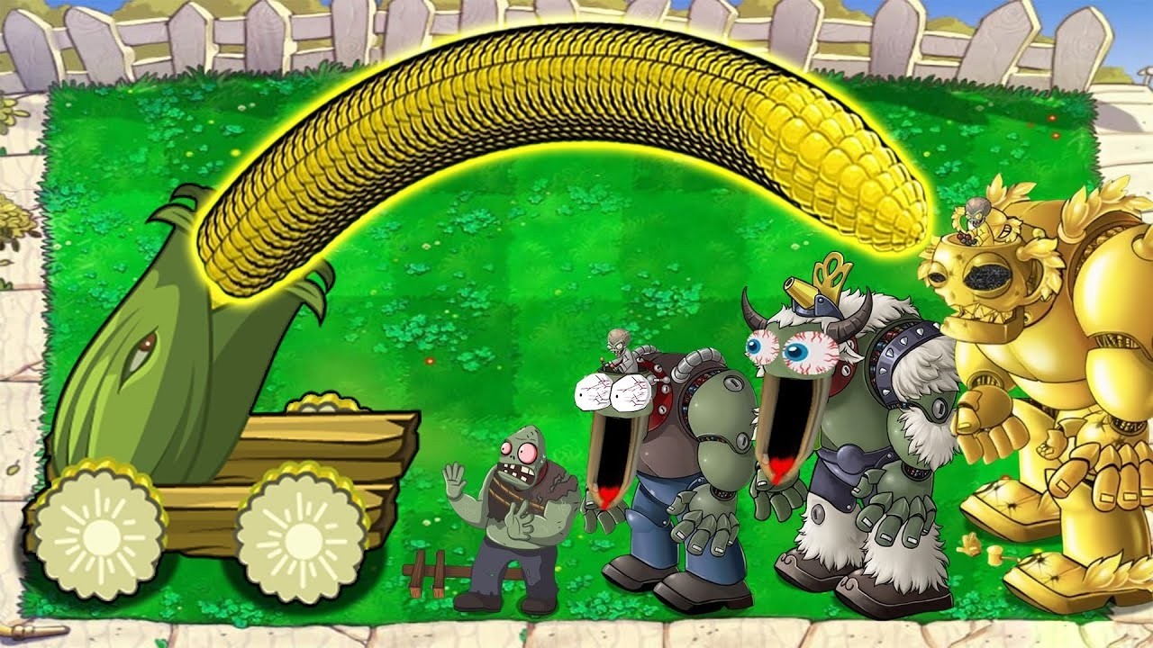 Cob Cannon vs All Zombies vs Giga Gargantuar vs Dr Zomboss - Plants vs Zombies Hack