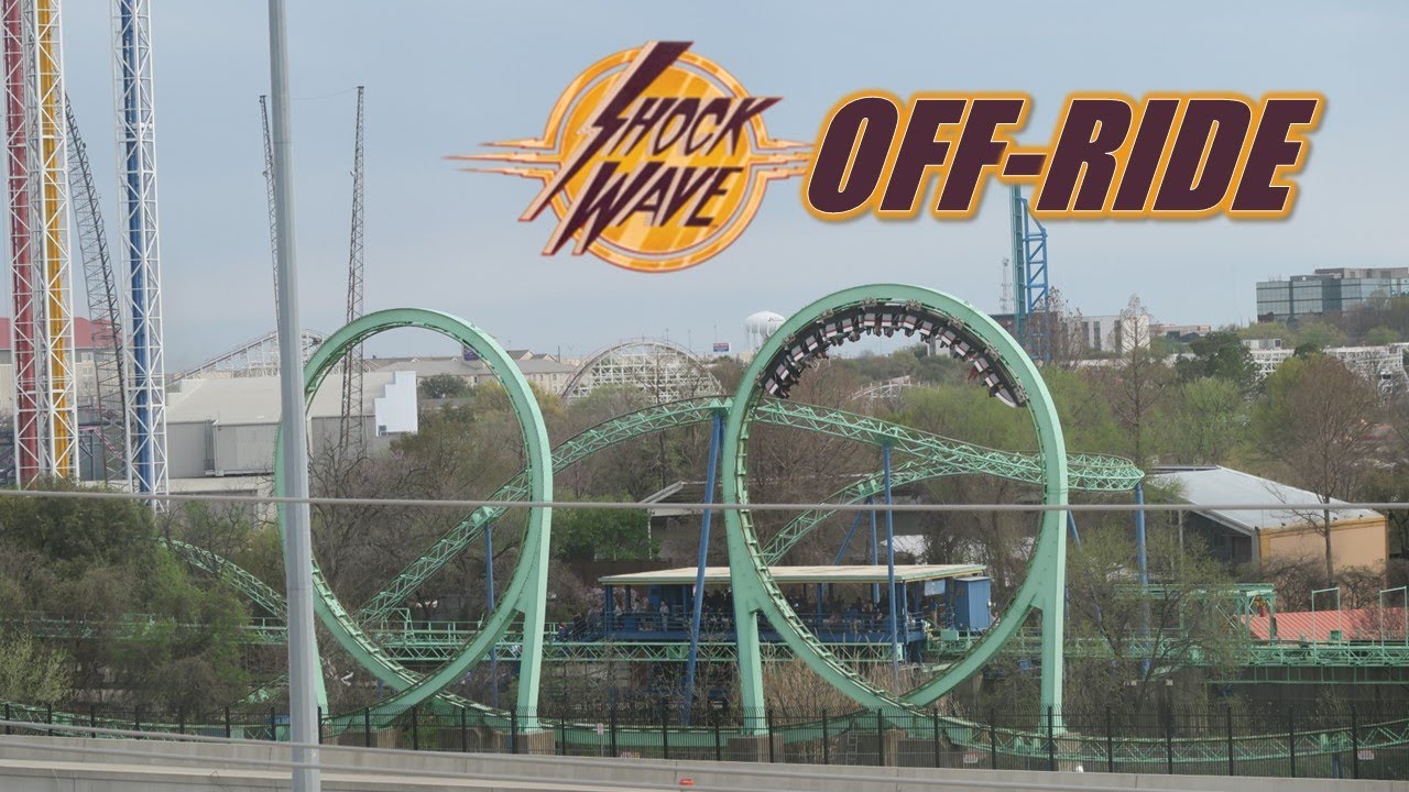 Shock Wave Off-Ride Footage, Six Flags Over Texas Schwarzkopf Looping Coaster | Non-Copyright