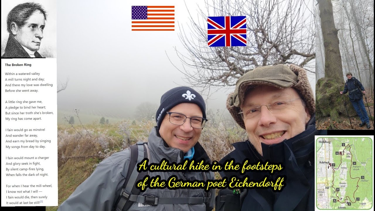 A winter hike in the footsteps of Joseph von Eichendorff near Heidelberg, Germany