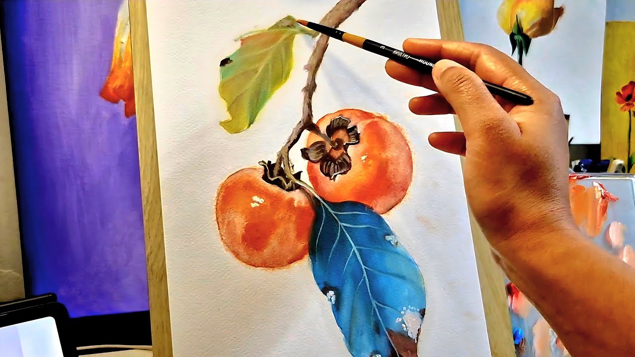Painting with Oil Paint / Easy painting / Painting on watercolor paper