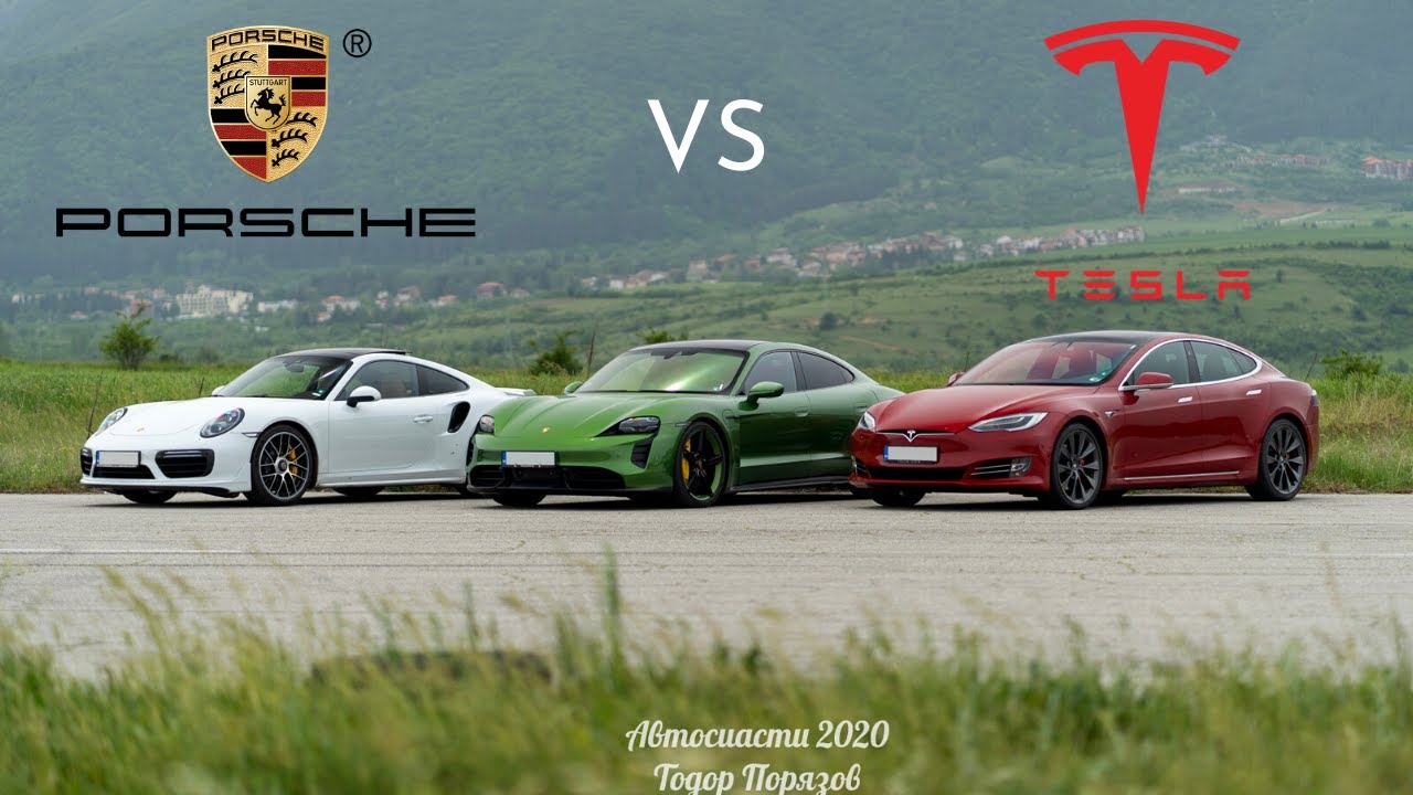 Tesla Model S P100D vs Porsche Taycan Turbo S Drag Race!