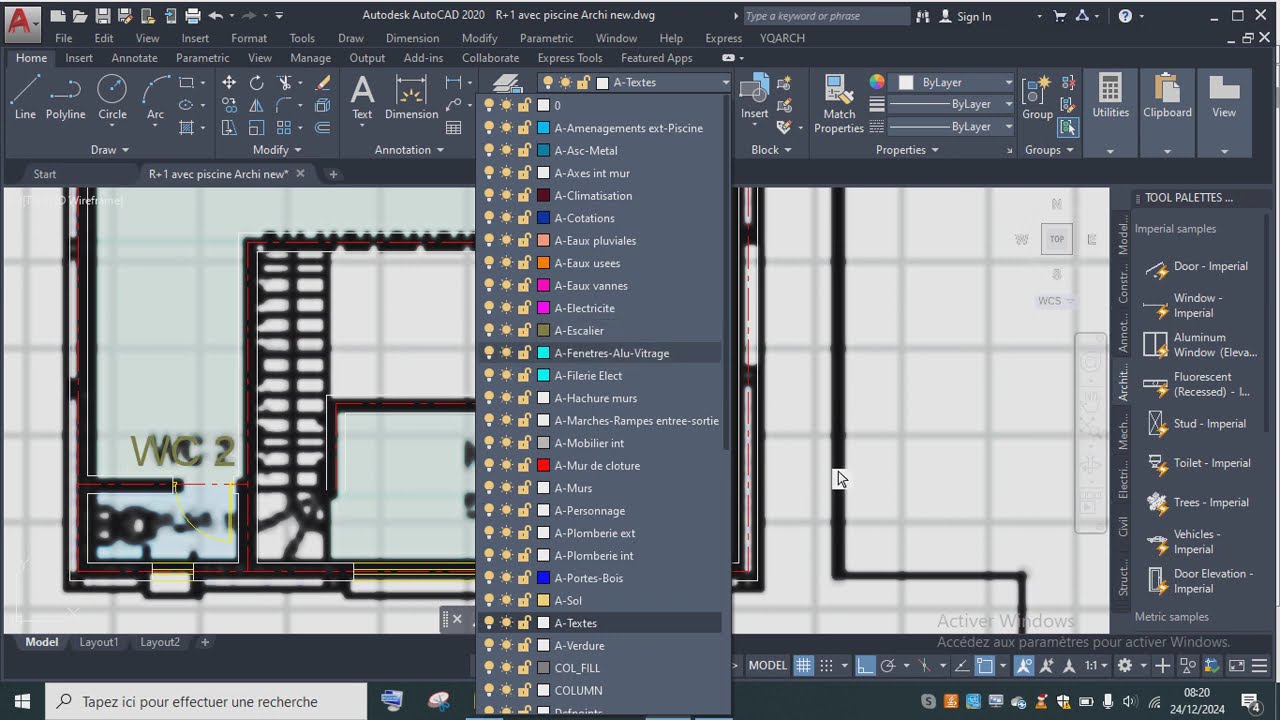 Dimensionnements de A a Z partie 6: yqarch changer les styles de textes et escalier