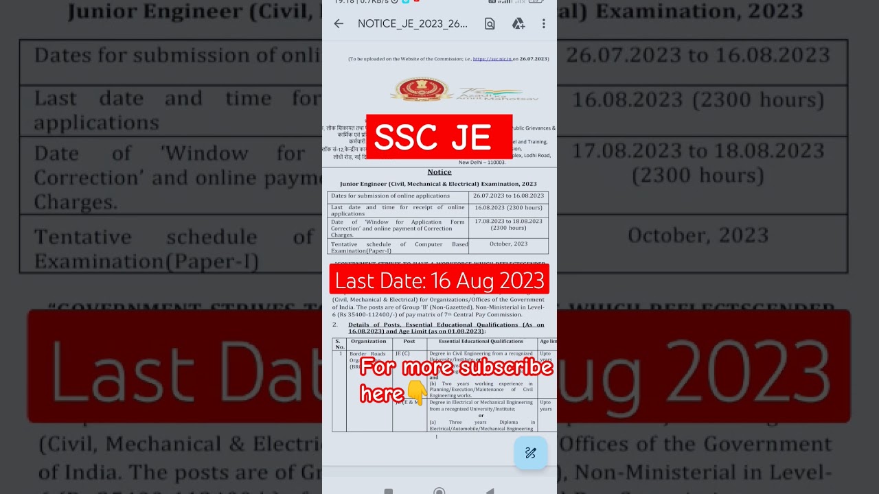 #sscjecurrentaffairs #sscje2023 #sscje2023notification #lastdate #ssc @AnkitYadav97