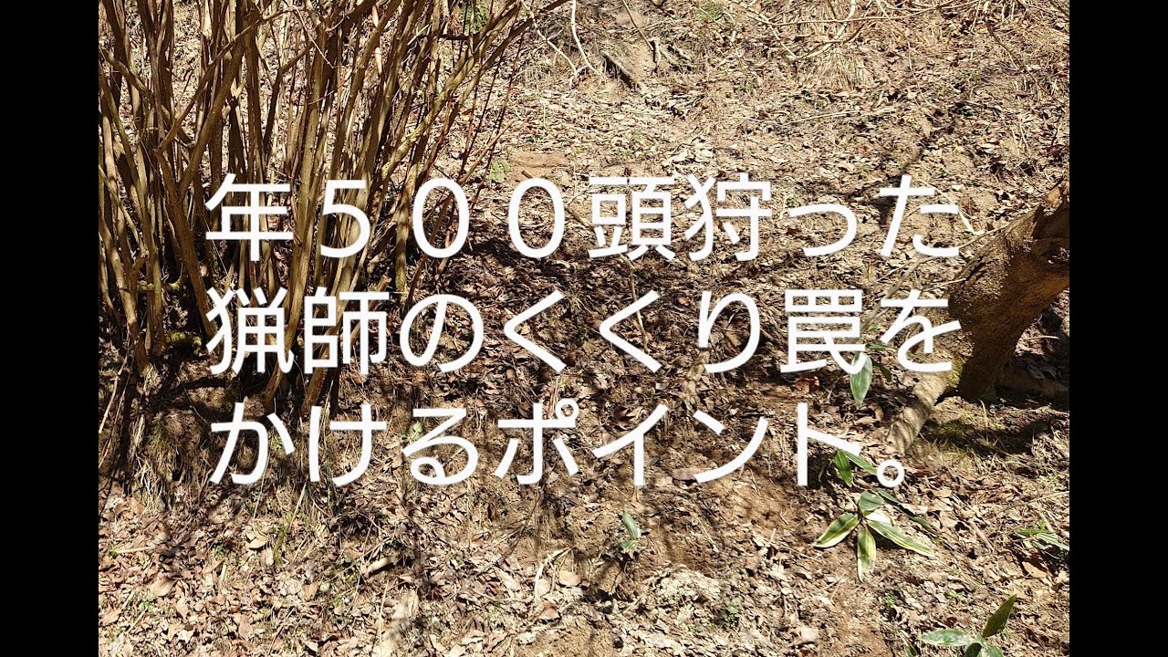 レジェンド猟師から教えてもらった括り罠のかけるポイントの説明。