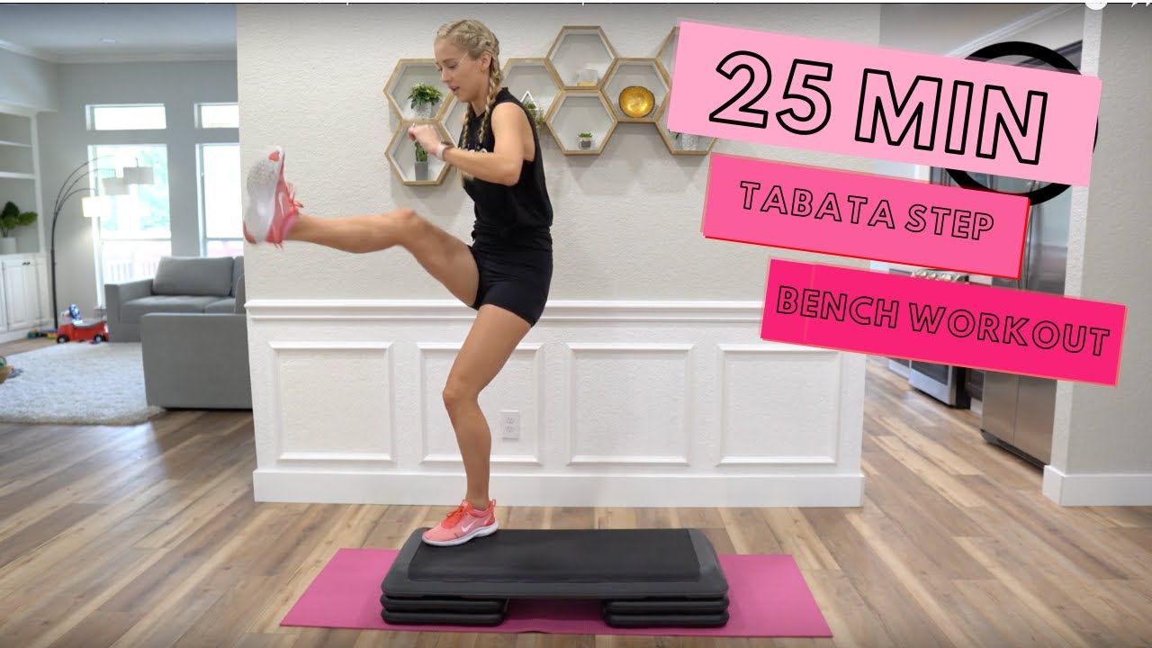 TABATA STEP BENCH WORKOUT | FAT BURNING CARDIO | FULL BODY & WARM UP