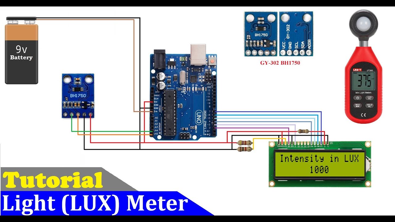 How to make DIY Light Lux Meter using Arduino and BH1750 Ambient Light Sensor