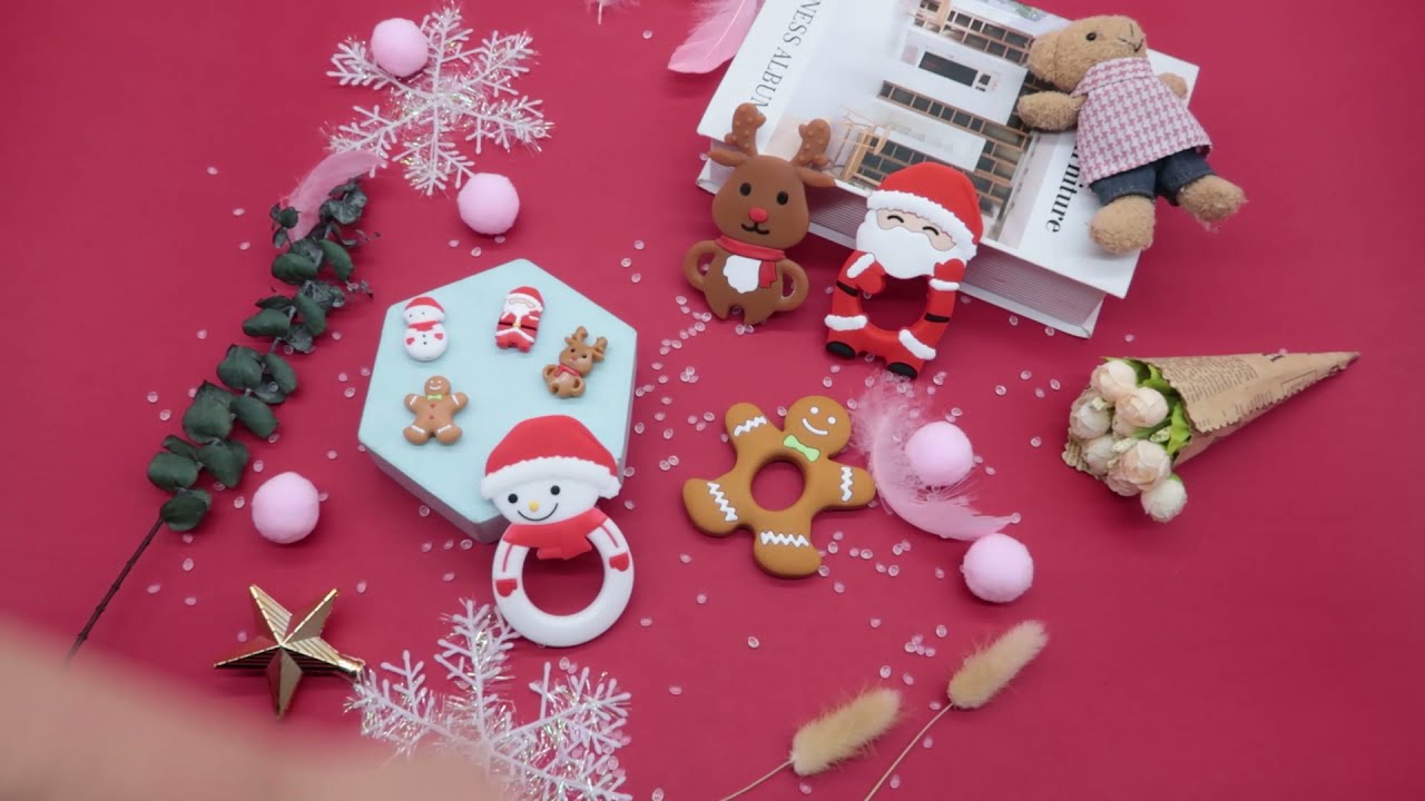 What a cute baby Christmas teether and beads！l Melikey