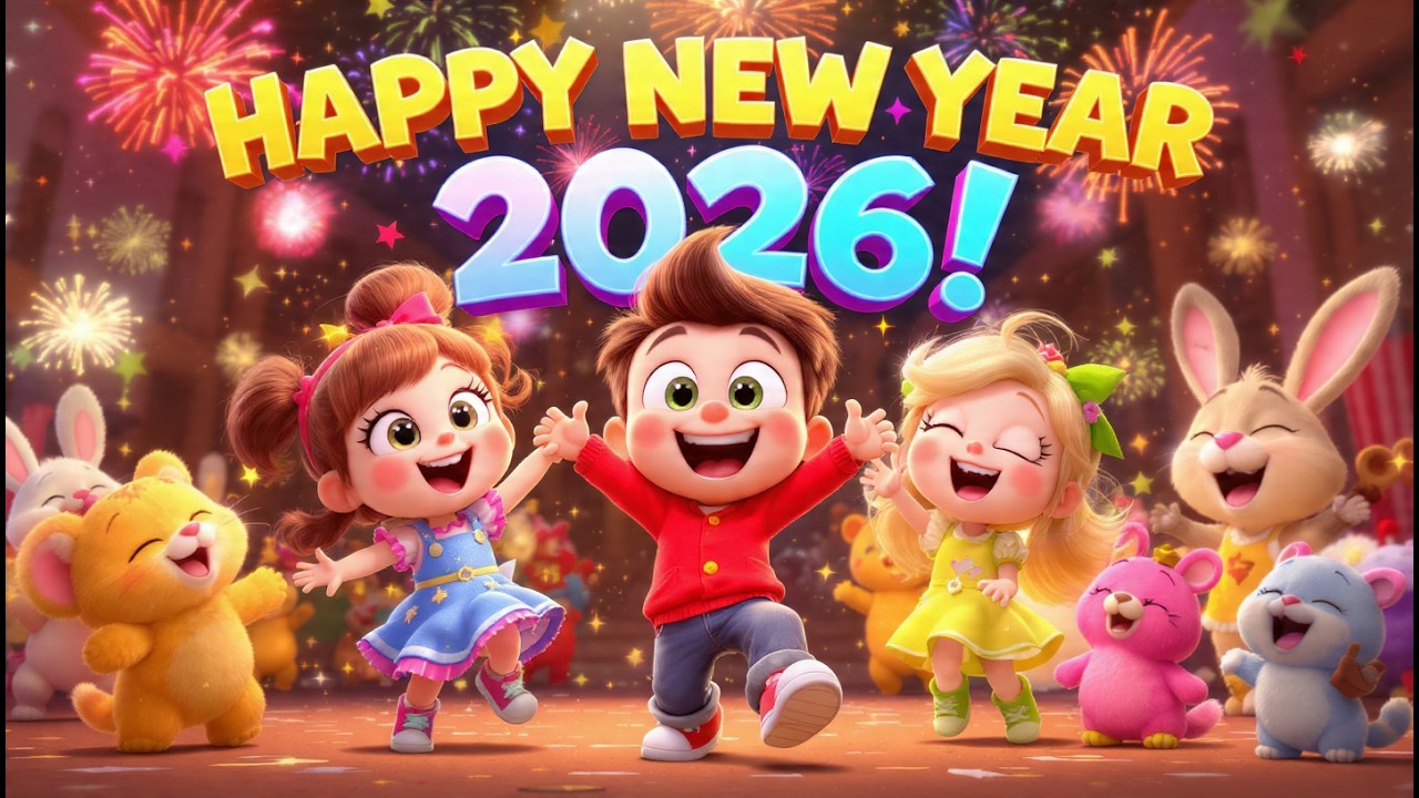 Happy New Year 2026 🎉 Kids & Animals Dance Song