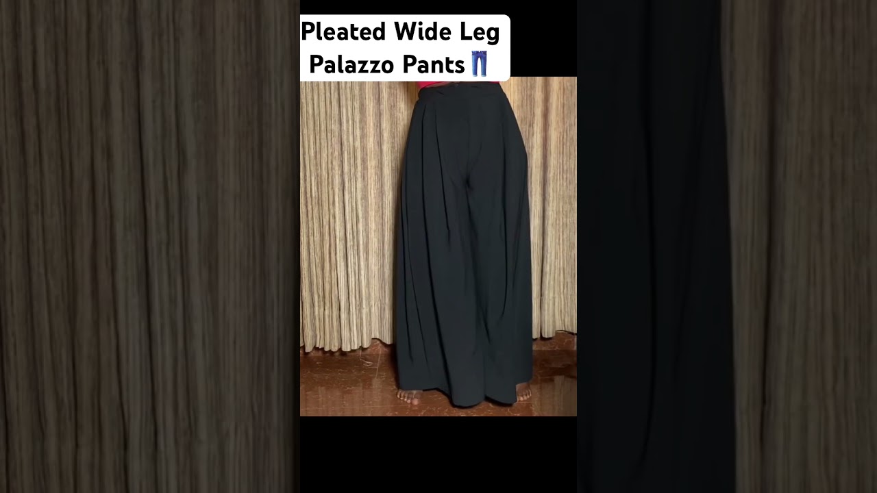 PLEATED WIDE LEG PALAZZO PANT #fashion #trending #trendingshorts #foryou #viral #viralvideo #pants