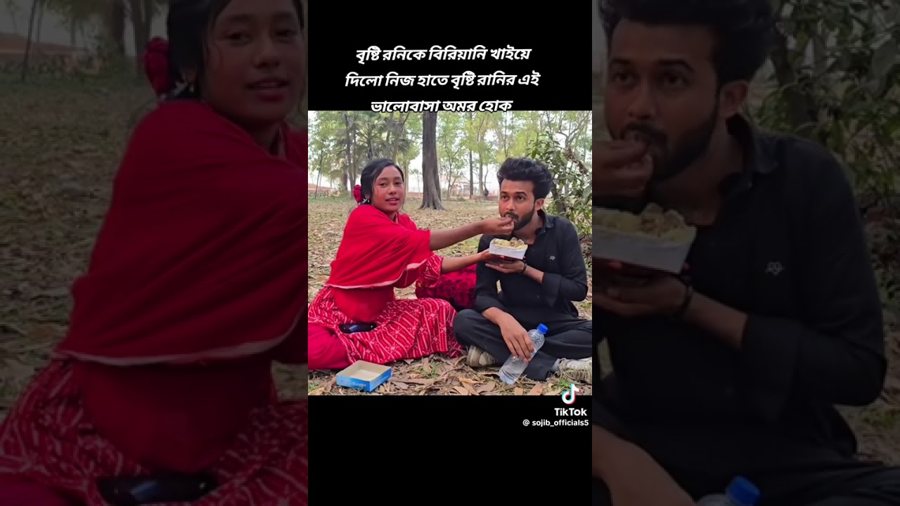 বৃষ্টি রনি কে খাইয়ে দিচ্ছেন 