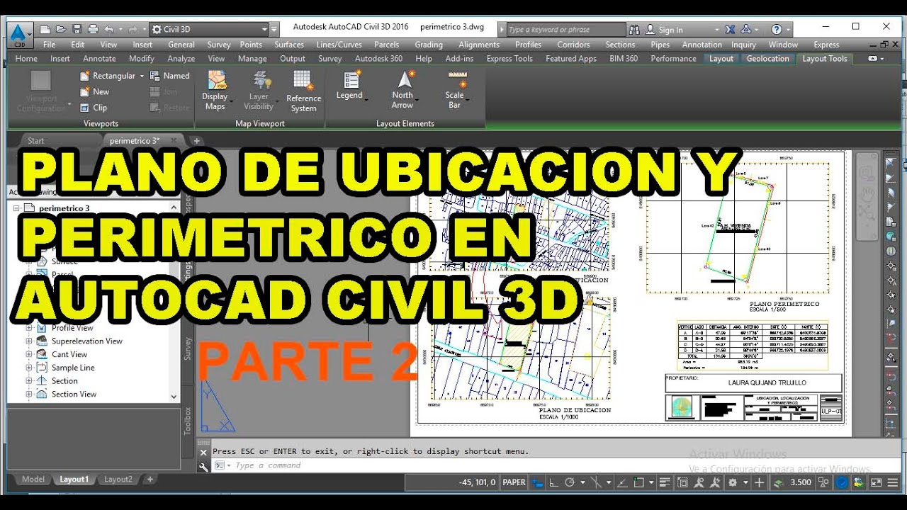 Plano de Ubicación y Perimétrico en Civil 3D parte2