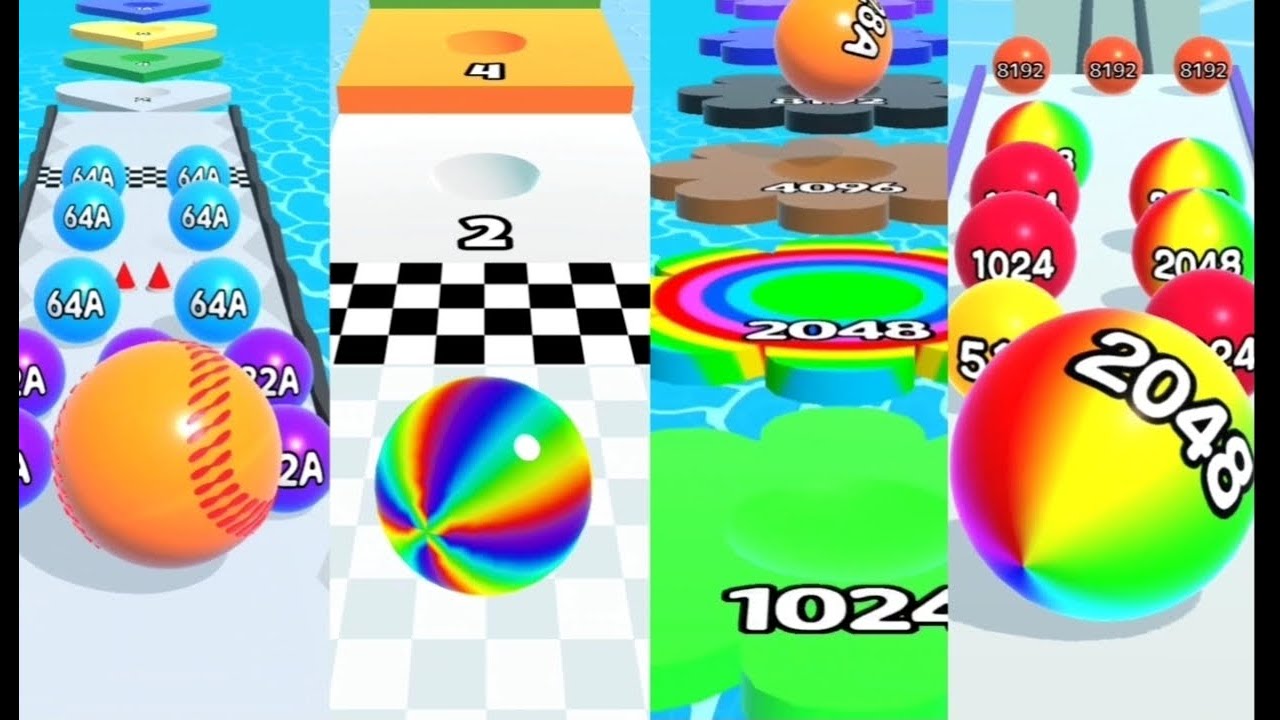 (1) 🔴🎮 Ball Run 2048 Level Up Run + Multi Games