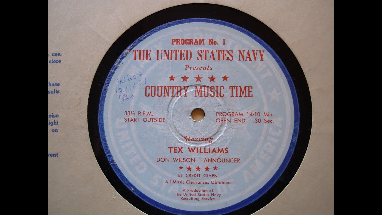 Tex Williams & the Western Caravan 1951 transcription disc