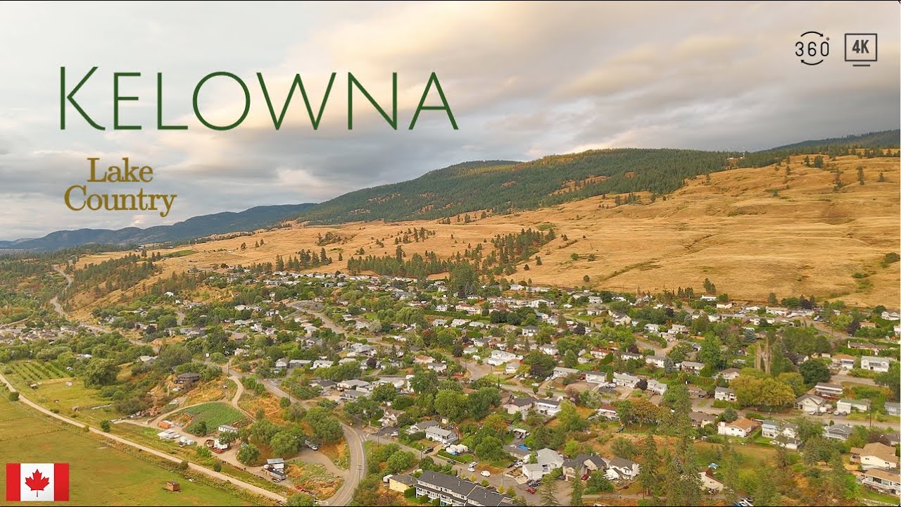 Lake Country Kelowna Walk | Beaver Lake Rd to Wood Lake Drone 360° | Late Summer Golden Hills