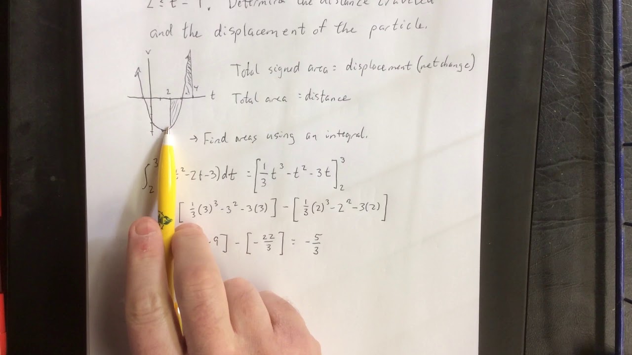 Distance vs displacement: the net change theorem