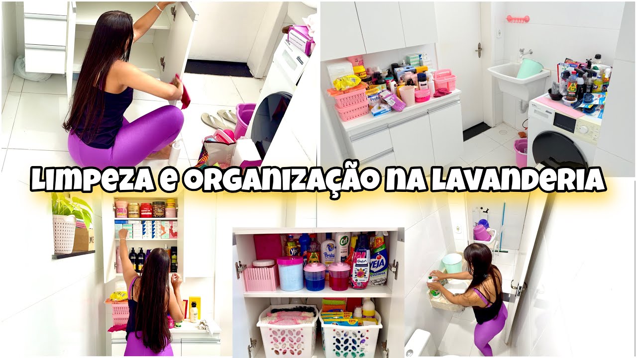 FAXINA PESADA E ORGANIZAÇÃO COMPLETA NA LAVANDERIA E NO BANHEIRO|| LAVEI TUDO 🚿🩷