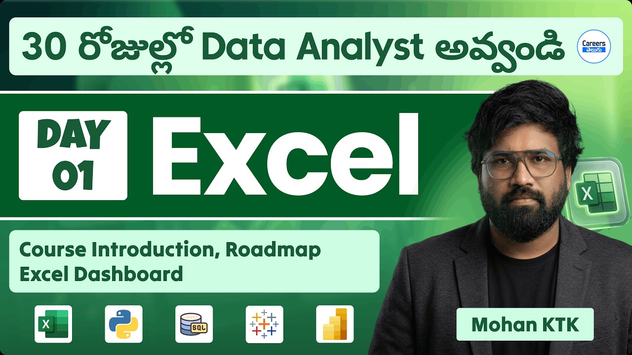 Day 1: Excel for Data Analyst | Become a Data Analyst in 30 Days by Mohan Sir