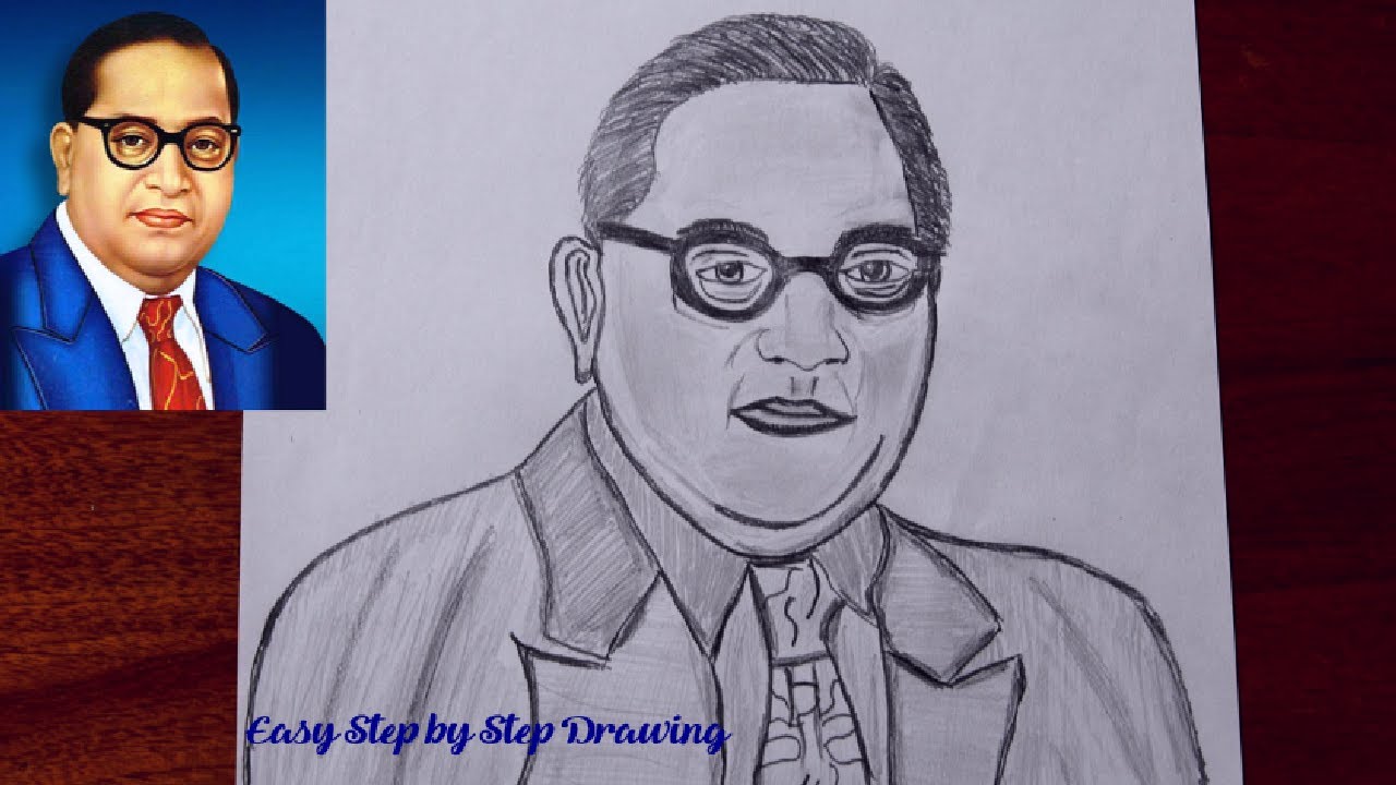 Ambedkar drawing easy | How to draw Bhimrao Ambedkar step by step | Drawing