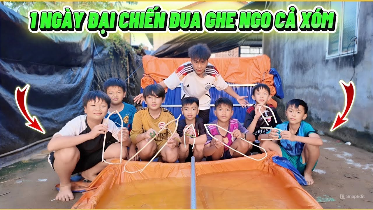 VLOG | 1 Ngày Đại Chiến Đua Ghe Ngo Giải Ao Làng Cả Xóm, Các Cao Thủ Nhí Chạm Mặt ?