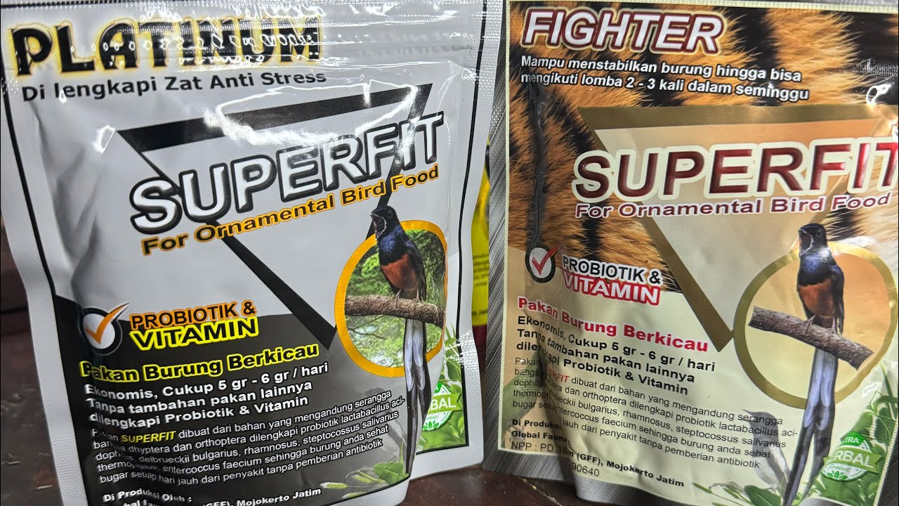 Produk terbaru dari SUPERFIT Pakan burung berkicau khusunya Murai batu SUPERFIT FIGHTER dan PLATINUM