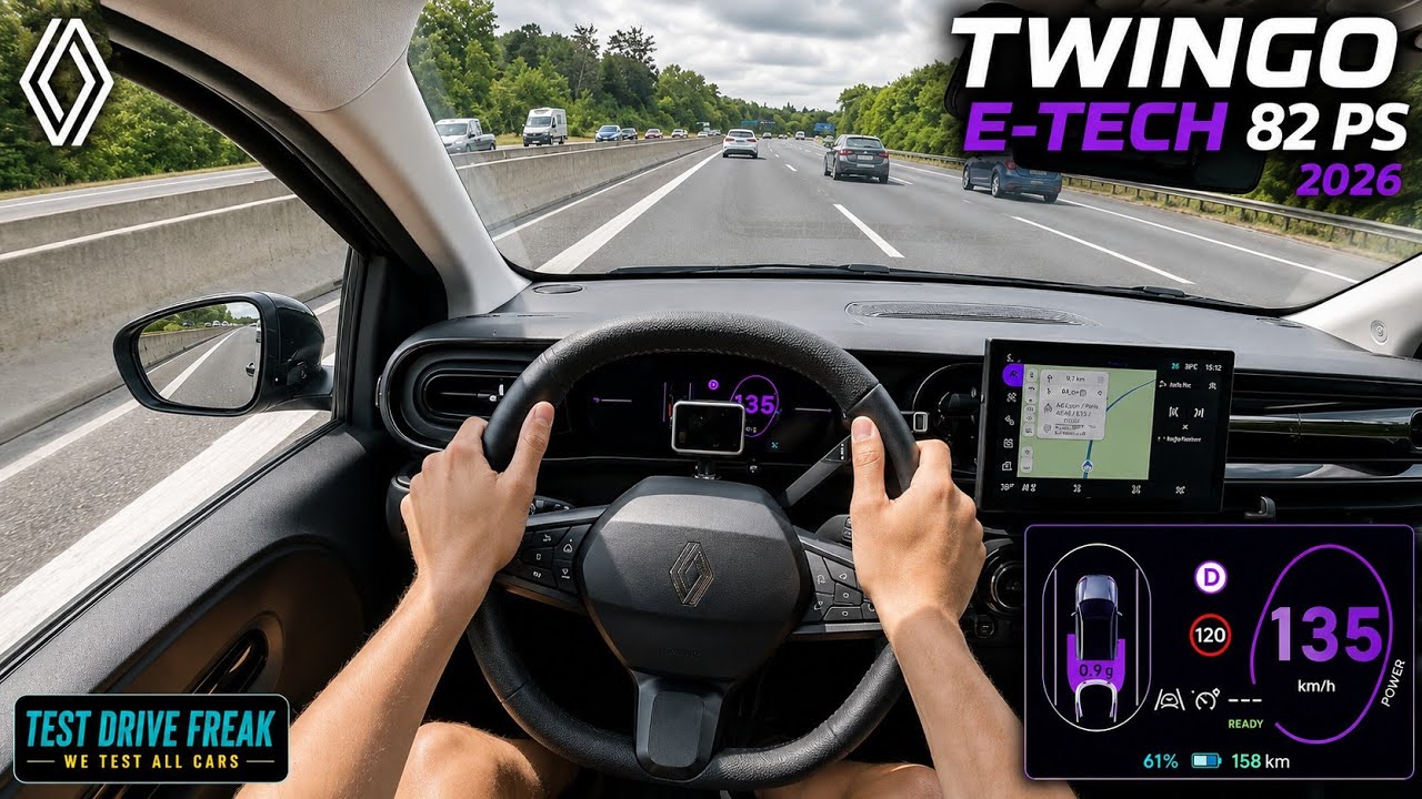 2026 Renault Twingo E-Tech Electric 82 PS TOPSPEED POV | Autobahn Drive