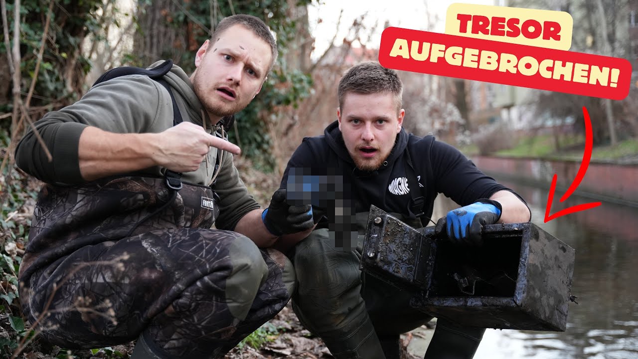 Vollen TRESOR gefunden und AUFGEBROCHEN!!🤯😳 -Schatzsuche im FLUSS -Magnetfischen mit Gebrüder Lange