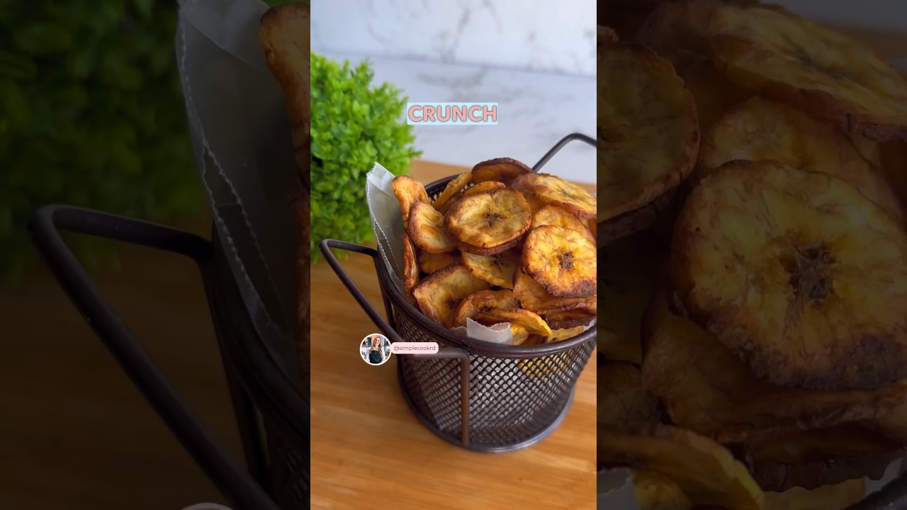 Chips de pl&aacute;tano maduro crocante en AIRFRYER #reels #platanos #airfryer #recetas