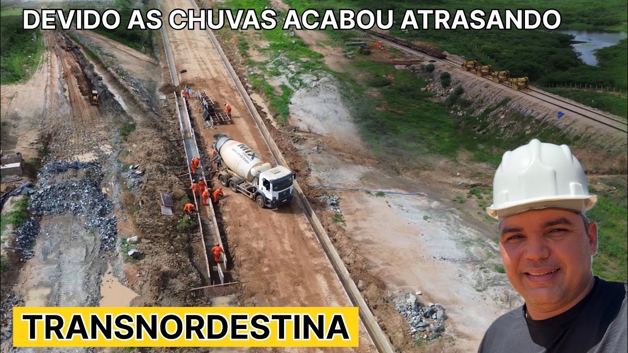 Obras Transnordestina colocações de dormentes parado devido as chuvas 26/02/2026.