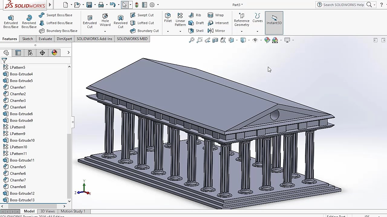 How to Make Parthenon in Solidworks