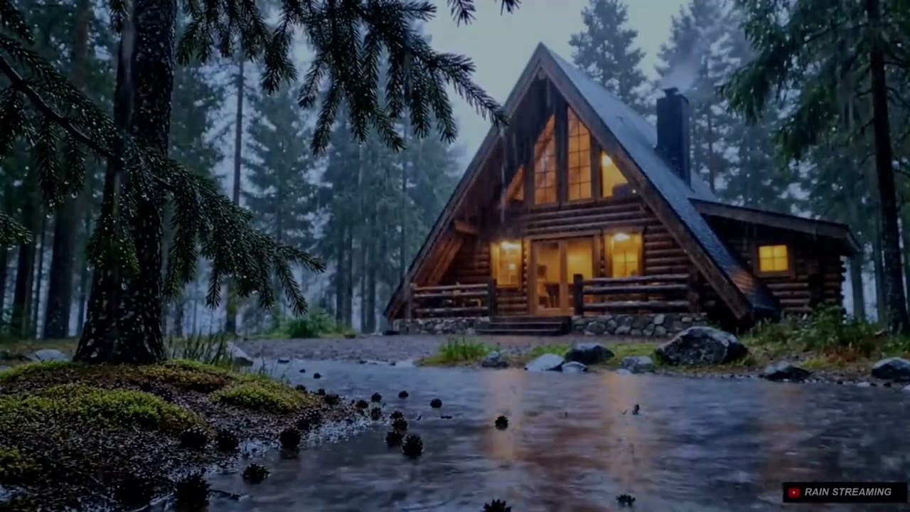 Cabin Rain Atmosphere • Restful Night & Calm Mind 【RainStreaming #158】