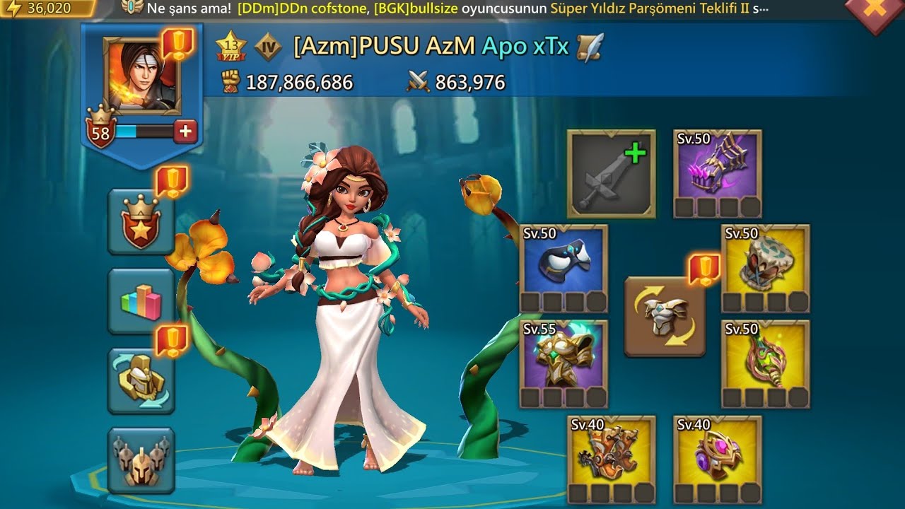 Pusu Azm #1. BÖLÜM #50 ve 55 seviye itemler ile Tuzak Kale Yapıyorum # Alt Yapı Tamam #Lords Mobile 