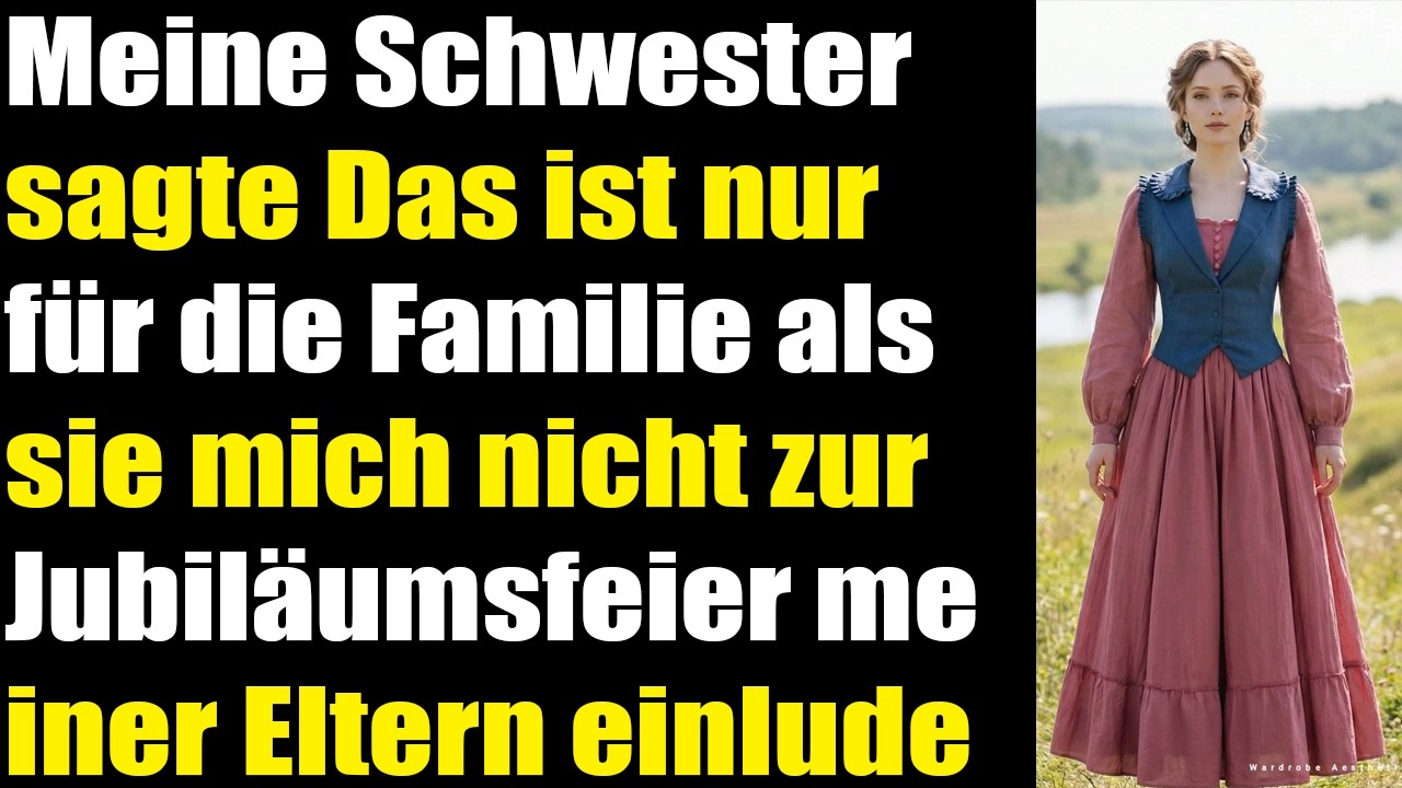 Meine Schwester sagte Nur für Familie ich war nicht zur Eltern-Feier eingeladen...