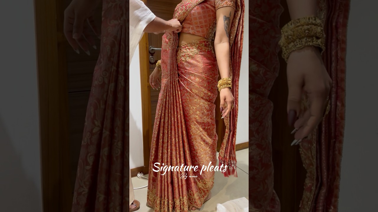 Flawless 🤌🏻 right? #saree #drape #styling #silksaree #wedding #draping #shorts
