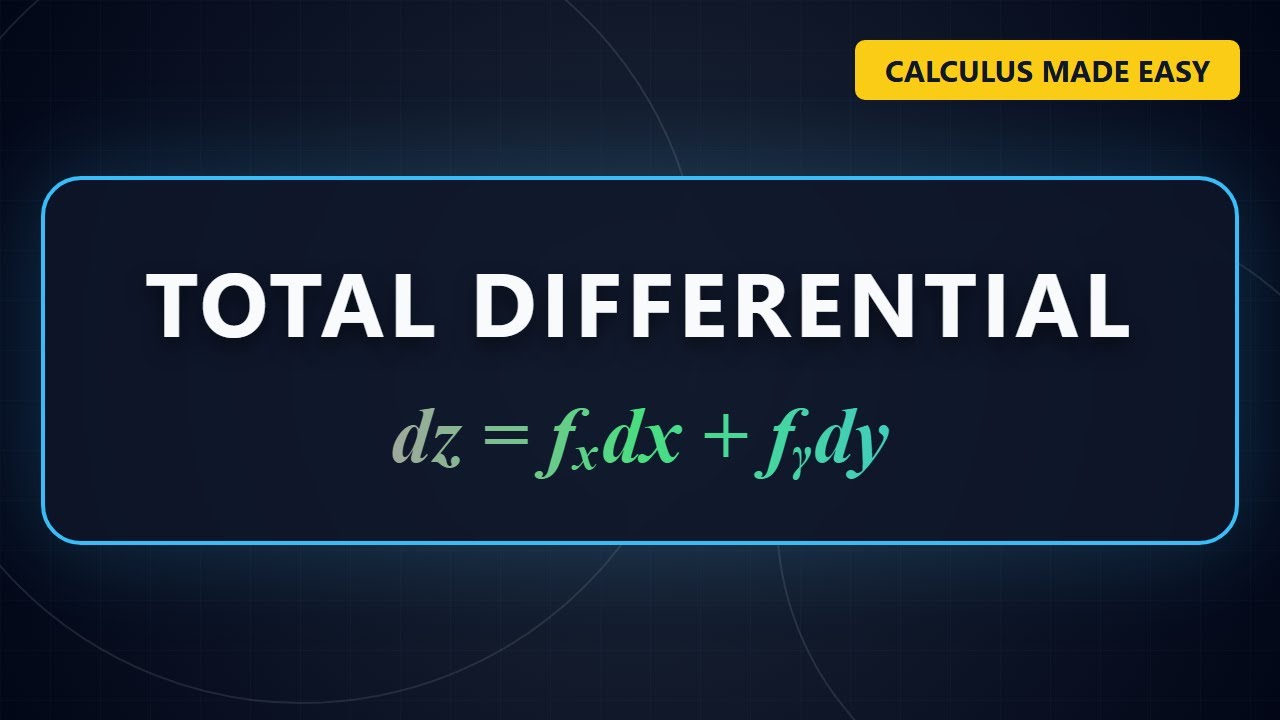 Total Differential Explained Visualized: dz = fxdx + fydy (Calculus 3)