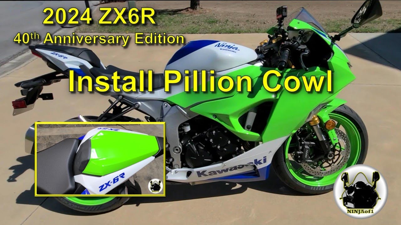 2024 ZX6R 40th Anniversary Edition: Сборка и установка накладки на пассажирское сиденье вместо па...