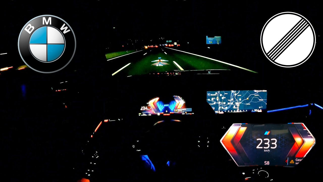 THE ALL NEW BMW 520d 197PS TOP SPEED GERMAN AUTOBAHN NIGHT POV DRIVE 234km/h