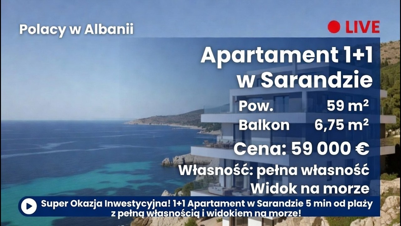 🔥 SUPER OKAZJA INWESTYCYJNA w Sarandzie🔥 Apartament 1+1 w LuLu Apartments!
