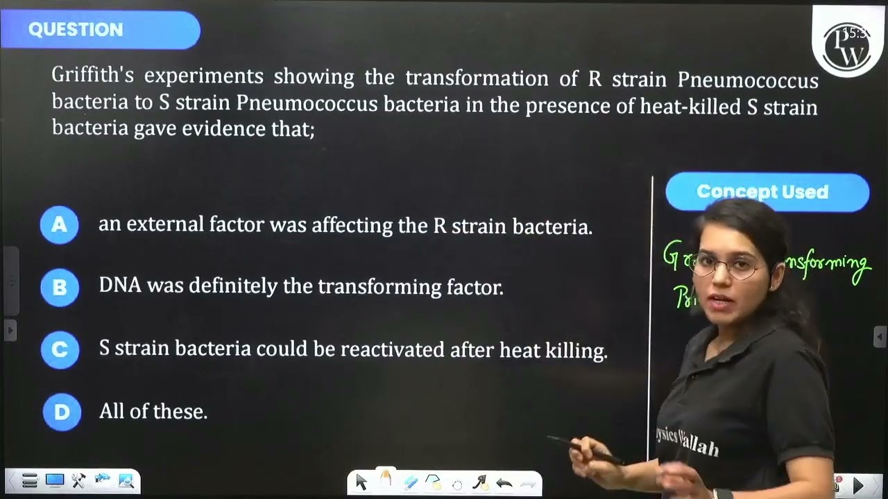 Griffith's experiments showing the transformation of R strain Pneumococcus bacteria to \(S\) stra...