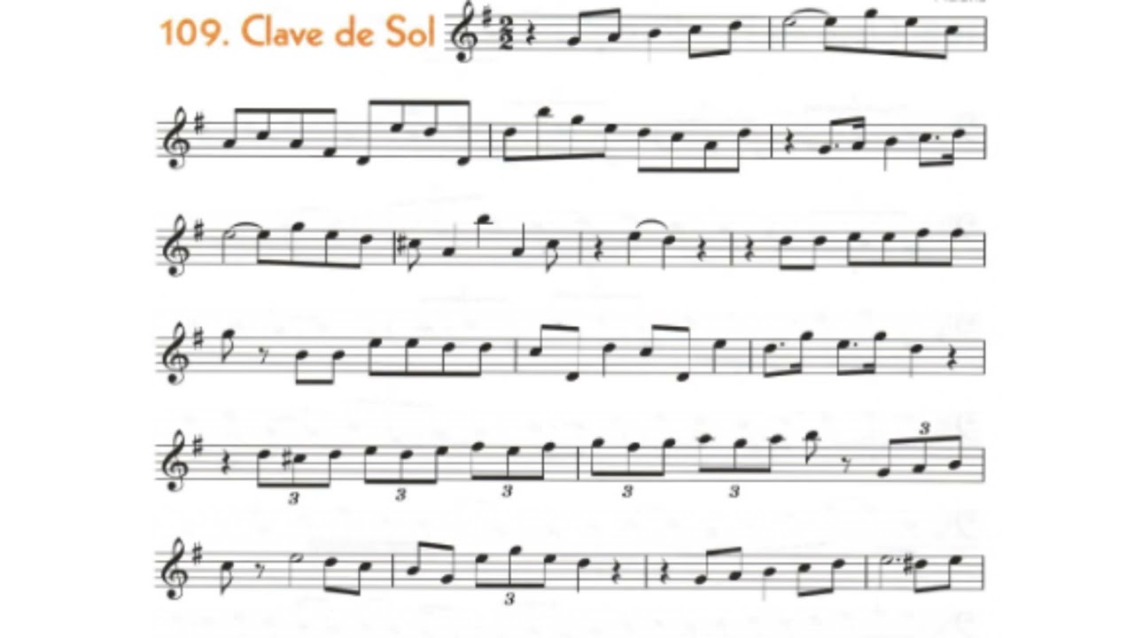 MSA lição 109   clave de sol   leitura métrica