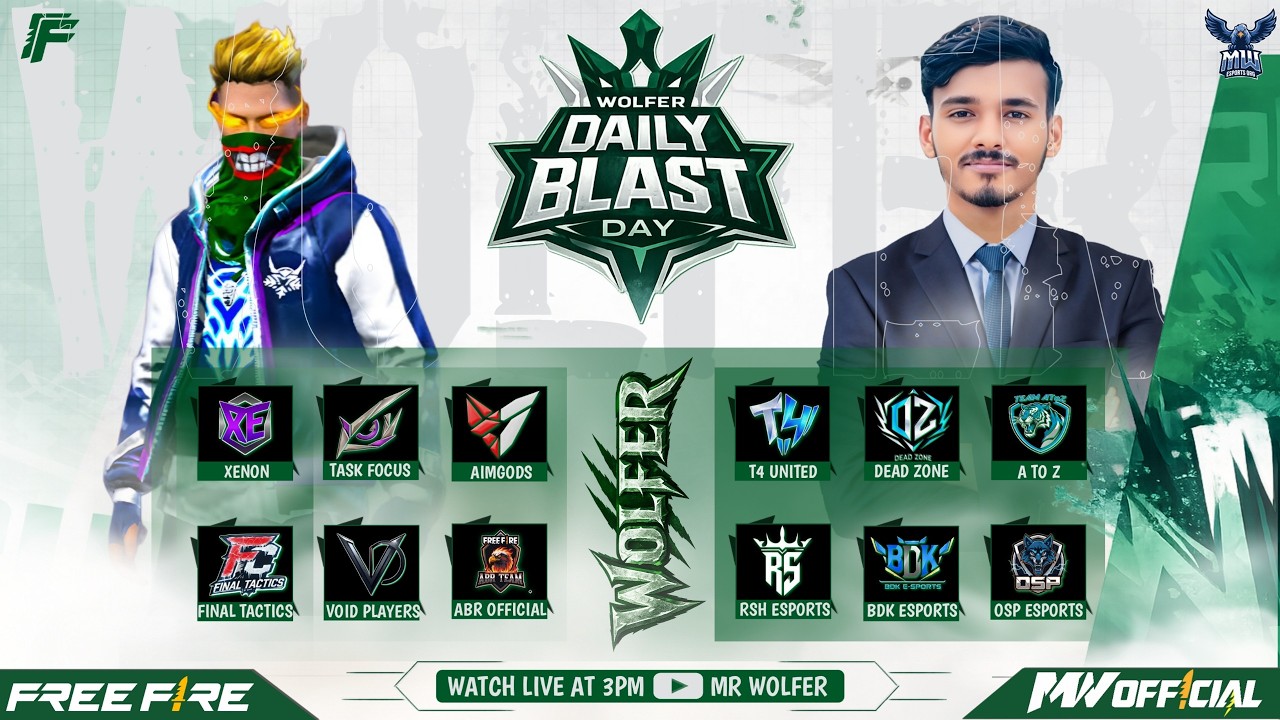 [🔴LIVE] MW OFFICIAL DAILY BLAST 03 PM || DAY 429 || 12 TEAM BATTLE || CASTER MR WOLFER