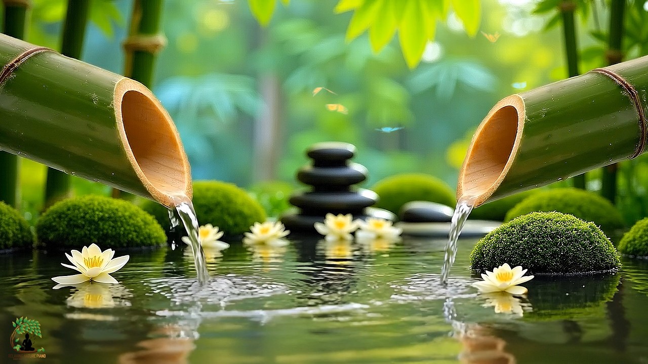 Instant Peace of Mind 🌿 Bamboo Water Sounds & Relaxing Music, Anxiety Relief