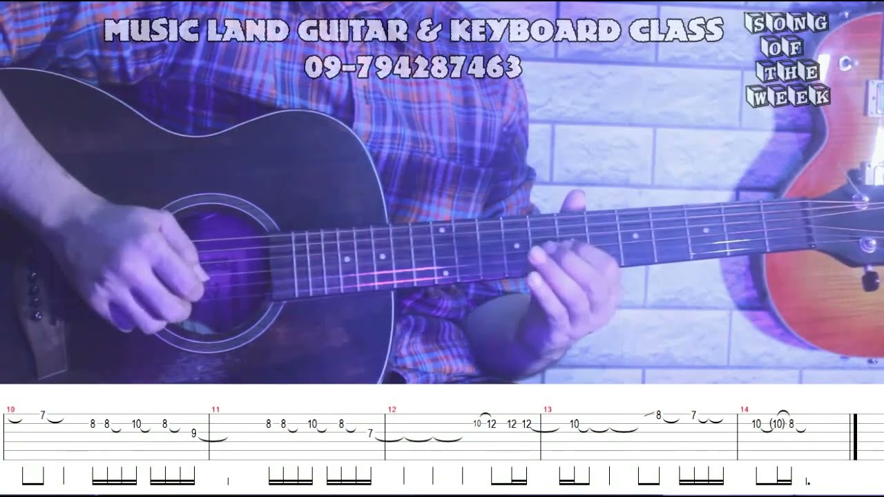 ပြန်မဆုံဖြစ်ကြရင် - ဗီနိုထွန်း (Guitar Tutorial with Screen Chord and Tab)