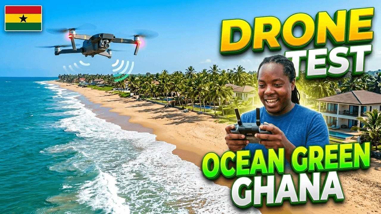 Drone Test at Ocean Green Beach Resort Ghana 🇬🇭 | Stunning Aerial Views